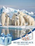 wholesale 925 Sterling Silver Mama Bear Family Pendant Necklace with Cub Cubs Love Heart Charm  for Women Girls-0-1