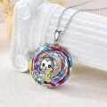 wholesale 925 Sterling Silver Monkey Pendant Necklace Wholesale With Rainbow Crystal-0-1