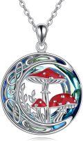 wholesale 925 Sterling Silver Celtic Moon Mushroom Pendant Necklace - Hypoallergenic Gift for Women-0-0