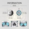 wholesale 925 Sterling Silver 925 with Turquoise Stone Viking Valknut Rune Amulet Pendant Necklace for Men & Women-0-2