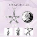 wholesale 925 Sterling Silver Pentagram Necklace Star Pendant Wiccan s for Women Men Mother's Day-0-3