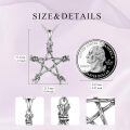 wholesale 925 Sterling Silver Pentagram Necklace Star Pendant Wiccan s for Women Men Mother's Day-0-3