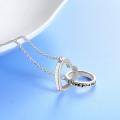 TOUPOP Sterling Silver & Zircon Heart Necklace I Love You To The Moon And Back-0-2