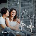 wholesale 925 Sterling Silver Rose Gold Cross Celtic Knot Drop Earrings Leverback for Women-0-10