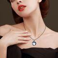 wholesale 925 Sterling Silver Bat Pendant with Blue Stone Chain Necklaces for Women Gothic s-0-1
