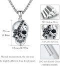 wholesale 925 Sterling Silver Gothic Skull Cross Pendant Necklace Punk Skeleton Jewelry for Men & Women-0-1