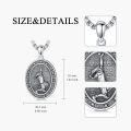 wholesale 925 Sterling Silver Oval Sports Athlete Pendant Necklace for Men - Soccer Basketball Tennis s-0-1