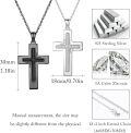 wholesale 925 Sterling Silver Black & White Cross Pendant Necklace Set of 2 for Couples-0-2