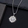 wholesale Sterling Silver Stone Zodiac Necklace 12 Constellation Horoscope Pendant-0-8