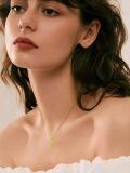 TOUPOP 14K Gold Moissanite Lily Sunflower Rose Pendant Necklace-0-1