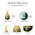 wholesale 925 Sterling Silver Spider Web Black Spider Labradorite Teardrop Pendant Necklace 14k Gold Plated-0-5