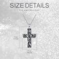 wholesale 925 Sterling Silver Cross with Sunflowers and Leaves Pendant Necklace for Women Girls-0-3