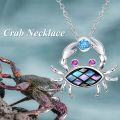 wholesale 925 Sterling Silver Oxidized Crab Necklace - Elegant Wealth Symbol Jewelry for Women, Gift for Her-0-1