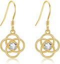 wholesale 14K Gold Knot Crystal Dangle Earrings for Women-0-0