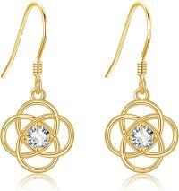 wholesale 14K Gold Knot Crystal Dangle Earrings for Women-Celtic Knot