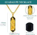 wholesale 925 Sterling Silver Virgin Mary Pendant with Black Onyx and Gold Chain 36 inches Long-0-5