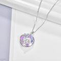 wholesale 925 Sterling Silver Metal Pink Crystal Cat Pendant Necklace for Women-0-3