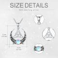 wholesale 925 Sterling Silver Moonstone Triquetra Triple Goddess Pendant Necklace-0-3