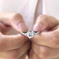 TOUPOP 10k/14k/18k Gold Moissanite Heart Twist Engagement Ring-0-1