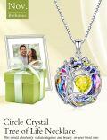 wholesale White Gold Yellow Gold Plated Sterling Silver Austrian Crystal Celtic Tree of Life Necklace-0-155