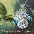 wholesale 925 Sterling Silver Dragon Mother & Child Pendant Necklaces Blue Crystal Gifts for Her-0-1