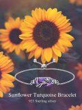 wholesale 925 Sterling Silver Amethyst Sunflower Adjustable Bracelet for Women Gift-0-3
