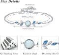 wholesale 925 Sterling Silver Blue Opal Leaves Charm Bracelet for Women's Gifts-0-6