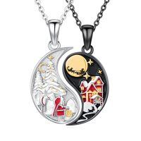 wholesale 925 Sterling Silver Yin Yang Pendant Necklace-30-Yin Yang Christmas