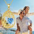 wholesale Sterling Silver Yellow Gold Plated Gemstone Tree of Life Pendant Necklace-0-76