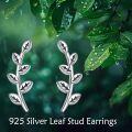 wholesale 925 Sterling Silver Dainty Plant Stem Leaves Climbing Ear Cuffs for Women-0-1