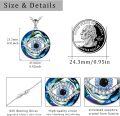 wholesale 925 Sterling Silver Blue Crystal Evil Eye Pendant Necklaces for Women - Protection & Good Luck s-0-5