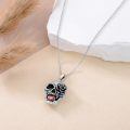 wholesale 925 Sterling Silver Skull Rose Red Stone Pendant Necklace for Women Men-0-2