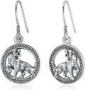 wholesale 925 Sterling Silver Tiger Chinese Zodiac Drop Earrings - Vintage Style Jewellery Gift for Her-0-0