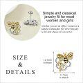 wholesale 925 Sterling Silver Honeycomb & Bee Stud Earrings - Gold Plated with Cubic Zirconia Accents-0-4
