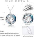 wholesale 925 Sterling Silver Blue Crystal Celtic Horse Head Knot Pendant Necklace-0-5