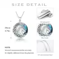 wholesale 925 Sterling Silver Blue Crystal Celtic Horse Head Knot Pendant Necklace-0-5