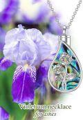 wholesale TOUPOP Teardrop Cremation Jewelry For Ashes Sterling Silver 12 Month Birth Flower Urn Necklace W/funnel Filler Memorial Keepsake Jewelry For Women -0-3