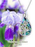 TOUPOP Sterling Silver 12 Month Birth Flower Cremation Urn Necklace-0-3