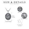wholesale 925 Sterling Silver Eye Of Horus Falcon Egyptian Oval Pendant Necklace Oxidized Finish-0-1