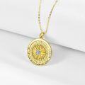 wholesale 925 Sterling Silver & Birthstone Gold Compass Necklace for Women, 24mm Pendant, 18-20 Chain, Gift for Mom Wife Sister, Hypoallergenic-0-1
