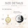 wholesale 14K Gold Compass Pendant Necklace with Cubic Zirconia - Graduation Gifts for Her-0-3