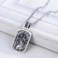 wholesale 925 Sterling Silver St Christopher Pendant Necklaces for Men Women Catholic Christian s 47cm Chain Length-0-1