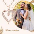 wholesale 14K Gold Moissanite Heart Pendant Necklace for Women 16+2 Inch-0-1