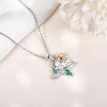 wholesale 925 Sterling Silver Koala and Baby Pendant Necklace with Green Stones for Women Mother's Day Gift-0-2
