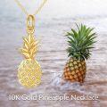 wholesale 10K Golden 10K Gold CZ Pineapple Pendant Necklace for Women - Elegant Charm Chain s-0-3