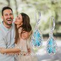 wholesale 925 Sterling Silver Turquoise Teardrop Filigree Leverback Earrings-0-5
