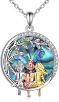 wholesale 925 Sterling Silver Mermaid Sisters Tree of Life Pendant Necklaces for Women Girls Gifts-0-0