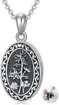 wholesale  Sterling Silver 12 Month Birth Flower Photo Locket Necklace Jewelry Gift -0-64