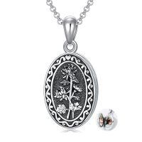 wholesale 925 Sterling Silver Oval Locket Bracelet Wholesale With Floral Engraving And Chain Clasp-2.text customized-11-November-Chrysanthemum-1.no custom-3.photo&text customized-11-November-Chrysanthemum-text-11-November-Chrysanthemum-p