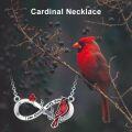 wholesale 925 Sterling Silver Red Cardinal Cross Infinity Necklace - Memorial Jewelry-0-5